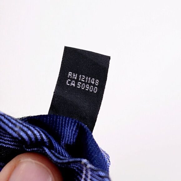 Michael Kors Blue Black Plaid Woven Silk Tie - Picture 5 of 7